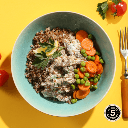 Beef stroganoff meal presentation