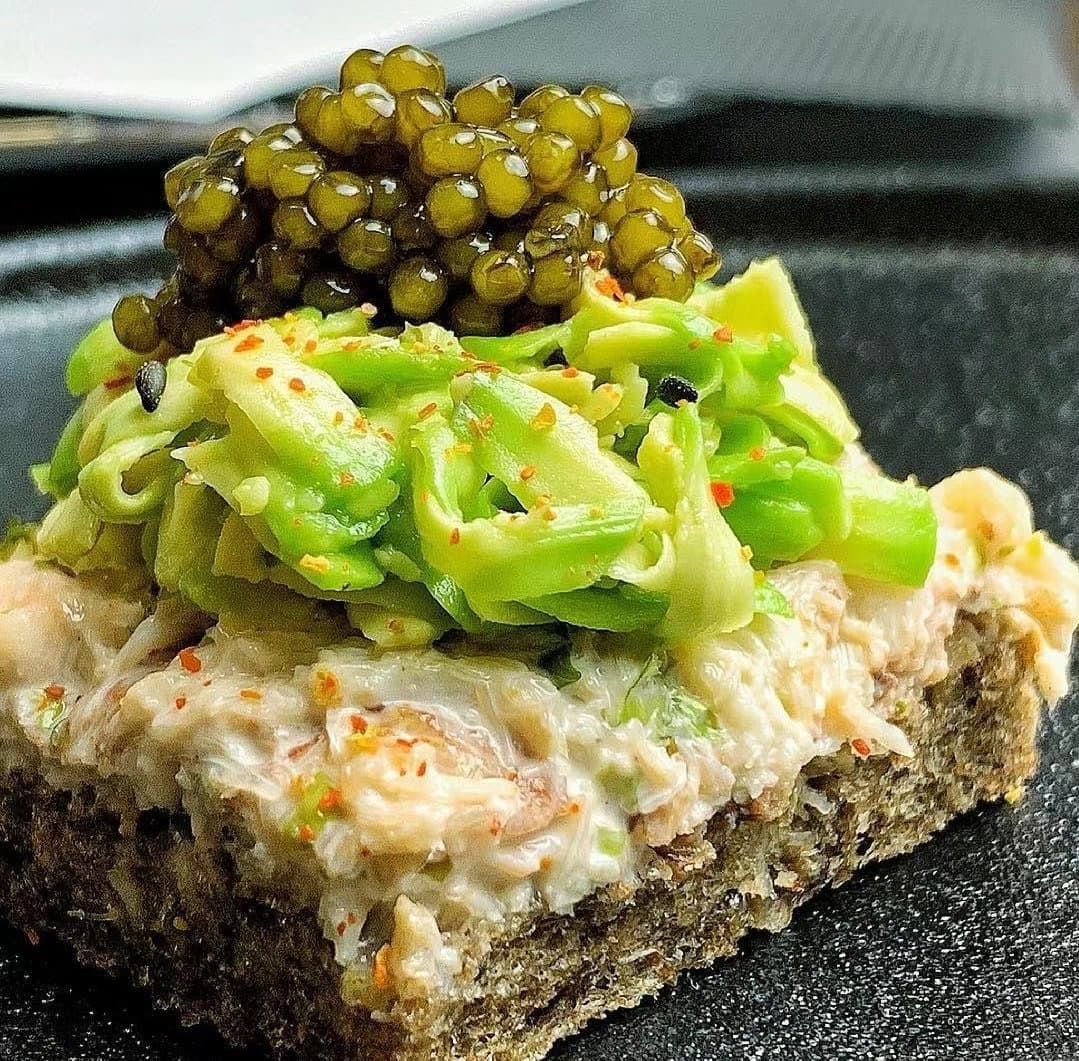 Caviar canape for partnership section